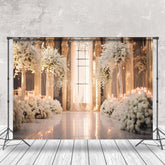 Aperturee - Floral Decorated Church Interior Wedding Backdrop